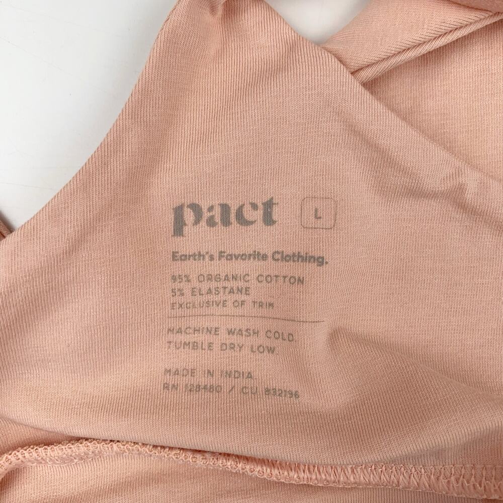 Pact Strappy Scoop Bralette Bra Pink Organic Cotton Wireless Women's L - Picture 5 of 5